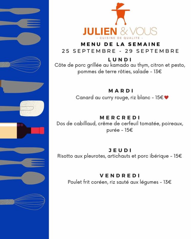 Le menu de la semaine prochaine 😋 ORDER NOW