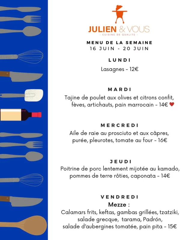 Nouveau menu qui nous fait voyager semaine prochaine 🌞 
Du soleil dans nos assiettes
ORDER NOW