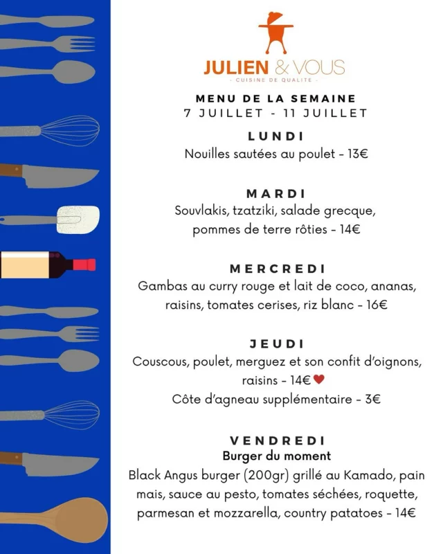 Un menu rempli de bonnes choses pour la semaine prochaine 😋 ORDER NOW