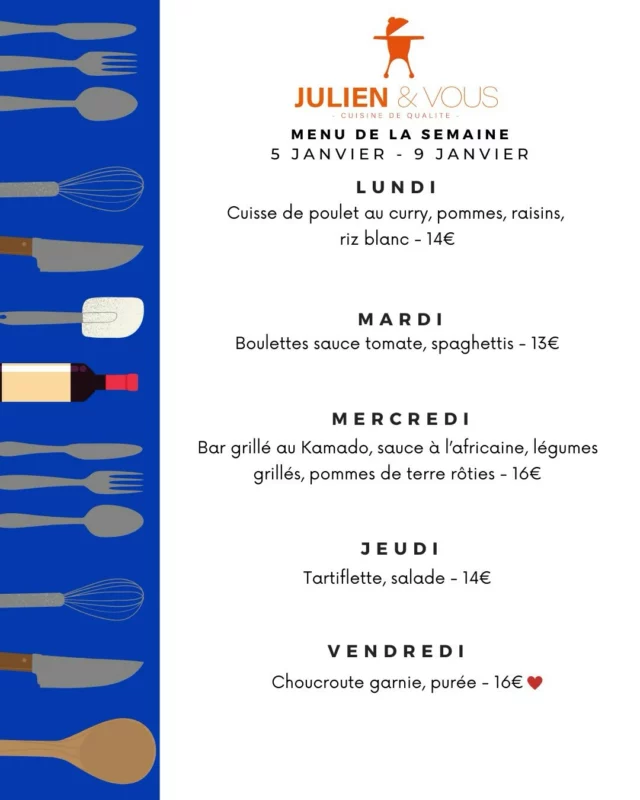 New year, new menu 🍽️ On entame 2026 avec gourmandise 😋