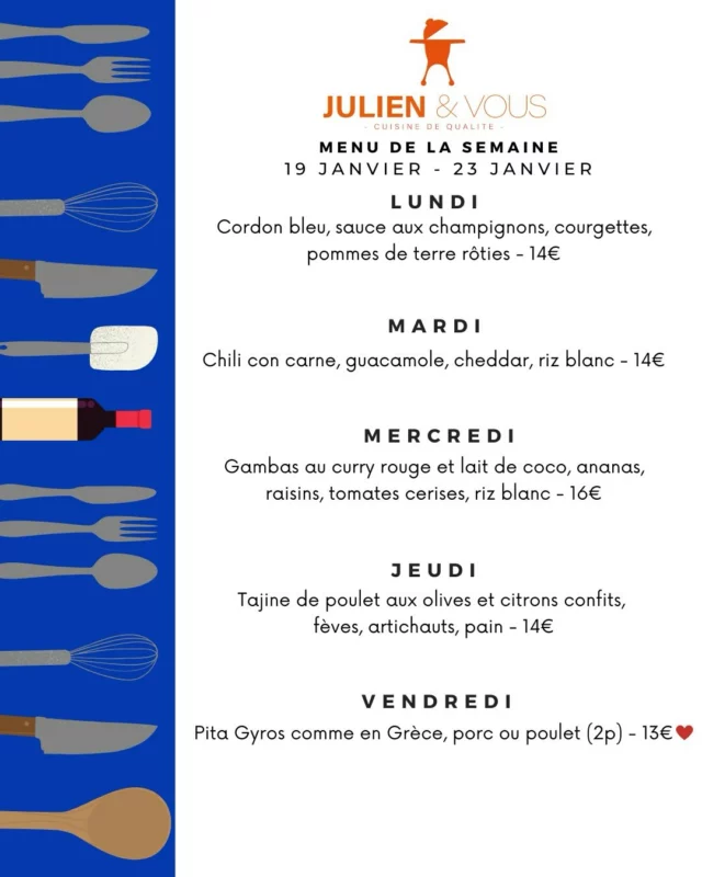 Un menu bien gourmand pour la semaine prochaine 😋 (pssst, vous avez vu le retour des pitas ? On sait que vous les adorez)