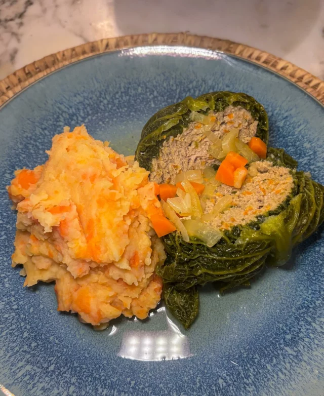 Chou farci, stoemp carottes