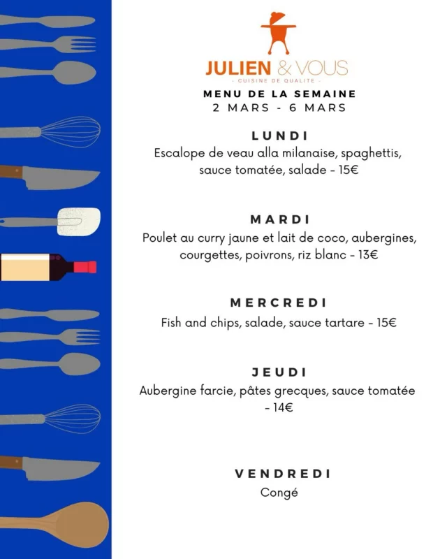 De retour ☀️ Le nouveau menu vous attend !