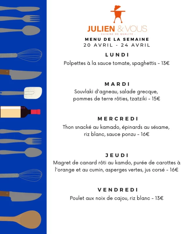 Le menu de la semaine prochaine est là pour vous régaler 😋 ORDER NOW