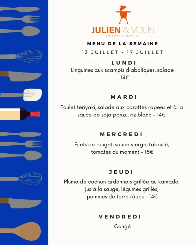 Le menu de la semaine prochaine est là ! Et on craque pour tous les plats de la semaine 🤤 ORDER NOW