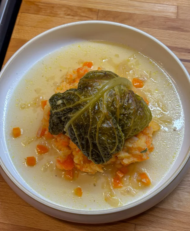 Chou farçi, stoemp aux carottes